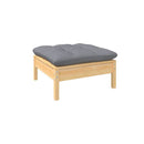3 Piece Garden Lounge Set Pinewood With Grey Cushions