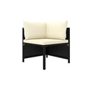 3 Piece Garden Lounge Set Poly Rattan Black With Cushions