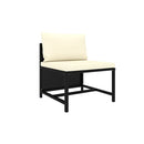 3 Piece Garden Lounge Set Poly Rattan Black With Cushions