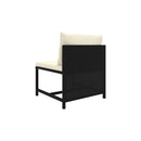 3 Piece Garden Lounge Set Poly Rattan Black With Cushions
