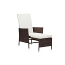 3 Piece Garden Lounge Set Poly Rattan Brown With Cushions