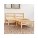 3 Piece Garden Lounge Set Solid Pinewood