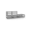 3 Piece Garden Lounge Set Solid Pinewood Grey