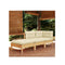 3 Piece Garden Lounge Set Solid Pinewood With Cream Cushions