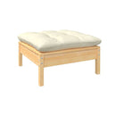 3 Piece Garden Lounge Set Solid Pinewood With Cream Cushions