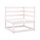 3 Piece Garden Lounge Set White Solid Pinewood