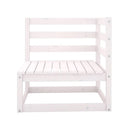 3 Piece Garden Lounge Set White Solid Pinewood