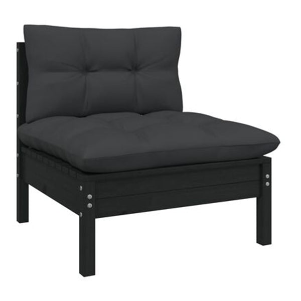 3 Piece Garden Lounge Set With Anthracite Cushions Pinewood