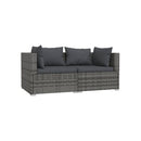 3 Piece Garden Lounge Set With Cushions Grey Poly Rattan