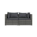3 Piece Garden Lounge Set With Cushions Grey Poly Rattan