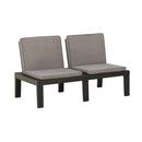 3 Pieces Garden Lounge Set With Cushions Plastic Grey