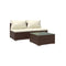 3 Piece Garden Lounge Set With Cushions Poly Rattan Brown