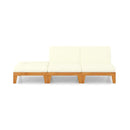 Solid Acacia Wood 3 Piece Garden Lounge Set With Cushions