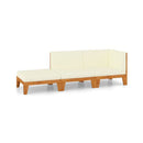 3 Piece Solid Acacia Wood Garden Lounge Set With Cushions