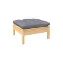 3 Piece Garden Lounge Set With Grey Cushions Solid Wood Pine