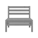 3 Piece Grey Solid Pinewood Garden Lounge Set
