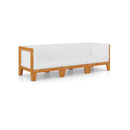 3 Piece Lounge Garden Set Solid Acacia Wood With Cushions