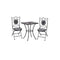 3 Piece Mosaic Bistro Set Ceramic Tile Black And White