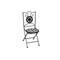 3 Piece Mosaic Bistro Set Ceramic Tile Black And White