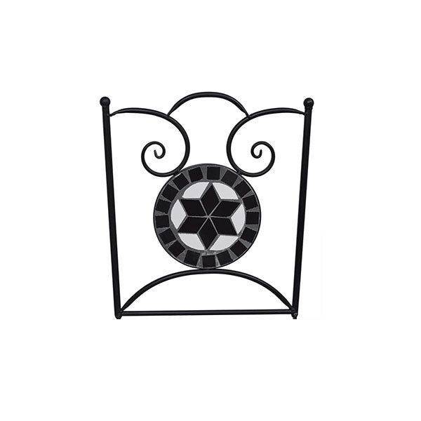 3 Piece Mosaic Bistro Set Ceramic Tile Black And White