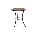 3 Piece Mosaic Bistro Set Ceramic Tile Orange And Grey