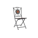 3 Piece Mosaic Bistro Set Ceramic Tile Orange And Grey