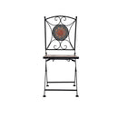 3 Piece Mosaic Bistro Set Ceramic Tile Orange And Grey