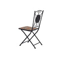 3 Piece Mosaic Bistro Set Ceramic Tile Orange And Grey