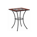 3 Piece Mosaic Bistro Set Ceramic Tile Terracotta And White