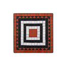 3 Piece Mosaic Bistro Set Ceramic Tile Terracotta And White