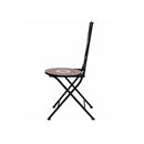 3 Piece Mosaic Bistro Set Ceramic Tile Terracotta And White
