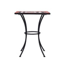 3 Piece Mosaic Bistro Set Ceramic Tile Terracotta And White