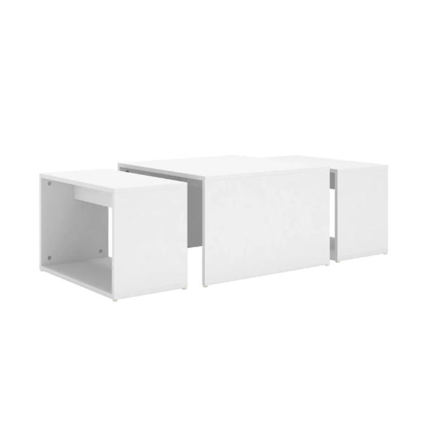 3 Piece Nesting Coffee Table Set White 60 X 60 X 30 Cm Chipboard