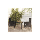 3 Piece Outdoor Dining Set Poly Rattan Black With Cushions