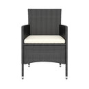 3 Piece Outdoor Poly Rattan Black Garden Dining Set