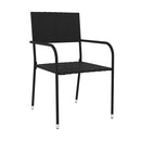 3 Piece Poly Rattan Black Garden Dining Set