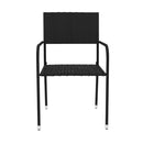 3 Piece Poly Rattan Black Garden Dining Set