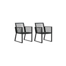 3 Piece Pvc Rattan Black Outdoor Dining Set