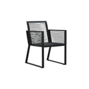 3 Piece Pvc Rattan Black Outdoor Dining Set