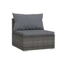 3 Piece Set Garden Lounge With Cushions Poly Rattan Grey