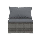 3 Piece Set Garden Lounge With Cushions Poly Rattan Grey
