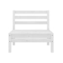 3 Piece Solid White Pinewood Garden Lounge Set