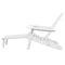 3 Piece White Outdoor Adirondack Lounge Beach Chair Set