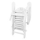 3 Piece White Outdoor Adirondack Lounge Beach Chair Set