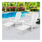 3 Piece White Outdoor Adirondack Lounge Beach Chair Set