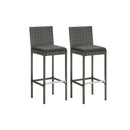 3 Piece With Cushions Garden Bar Set Grey
