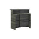 3 Piece With Cushions Garden Bar Set Grey