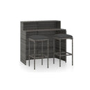 3 Piece With Cushions Grey Garden Bar Set