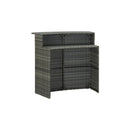 3 Piece With Cushions Grey Garden Bar Set