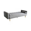 3 Seater Linen Sofa Bed Couch With Pillows Light Grey